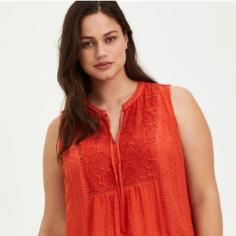 Swiss Dot Crochet Blouse